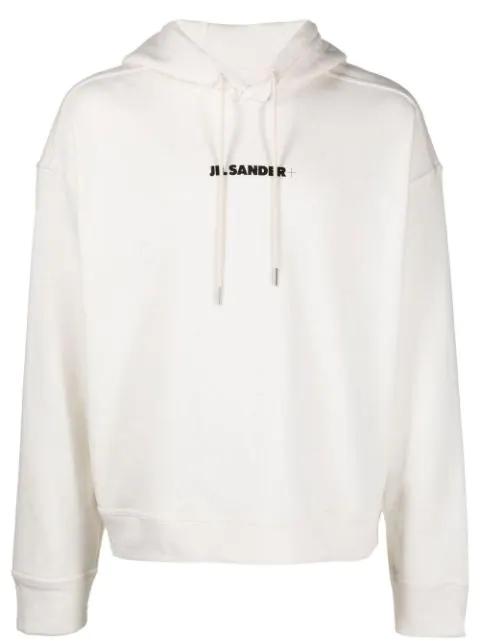 logo-print detail hoodie by JIL SANDER