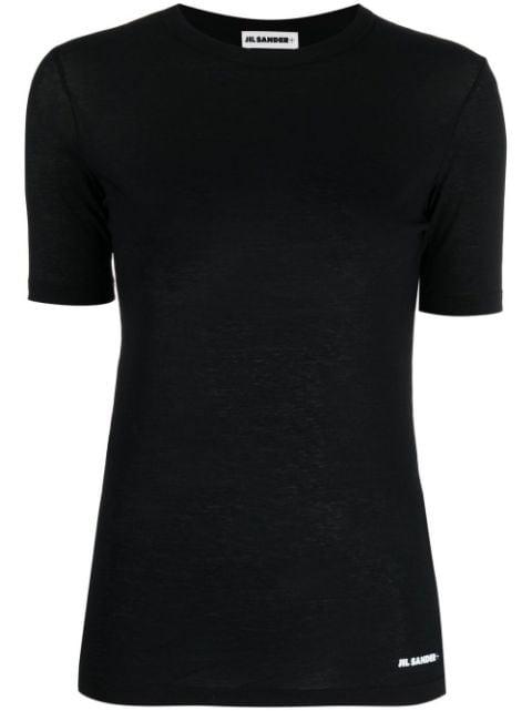 logo-print hem t-shirt by JIL SANDER