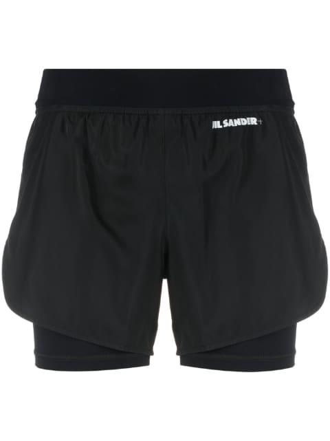 logo-print layered shorts by JIL SANDER