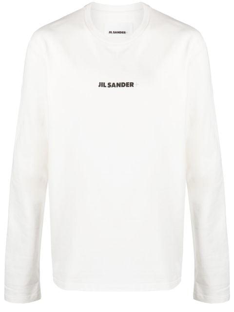 logo-print long-sleeves cotton T-shirt by JIL SANDER