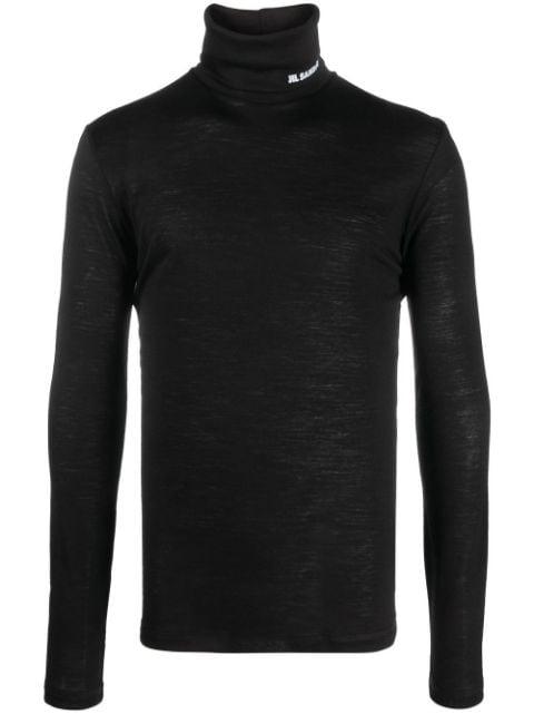 logo-print roll neck jumper by JIL SANDER