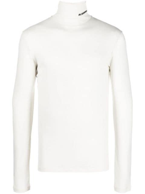 logo-print roll neck jumper by JIL SANDER