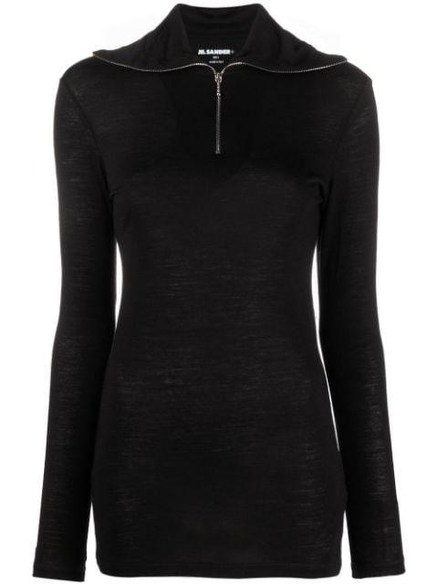 logo-print roll neck knitted top by JIL SANDER