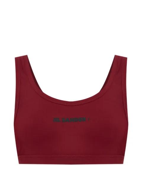 logo-print scoop-neck bra by JIL SANDER