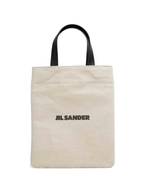 logo-printed leather-handles tote bag by JIL SANDER
