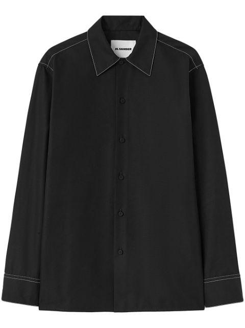 long-sleeve contrast-stitching shirt by JIL SANDER