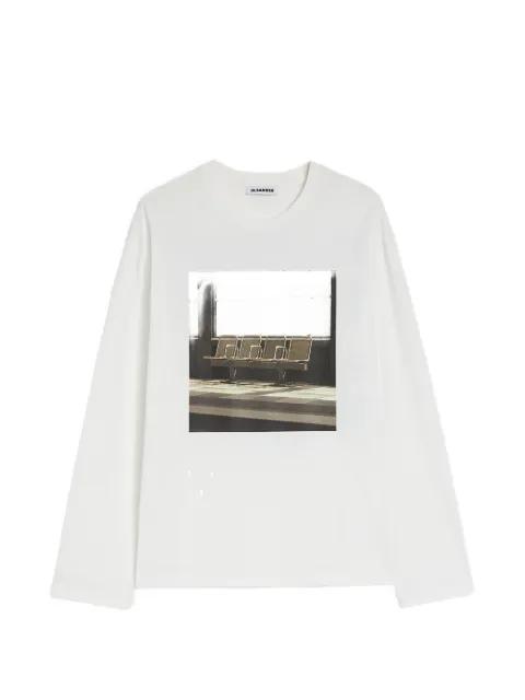 long-sleeve print cotton T-shirt by JIL SANDER