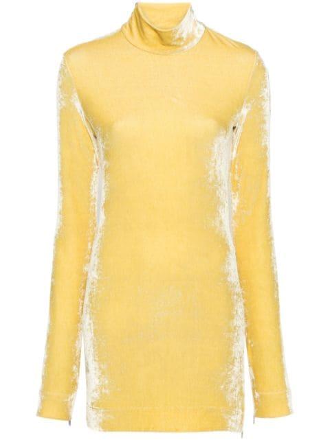 long-sleeve velvet top by JIL SANDER