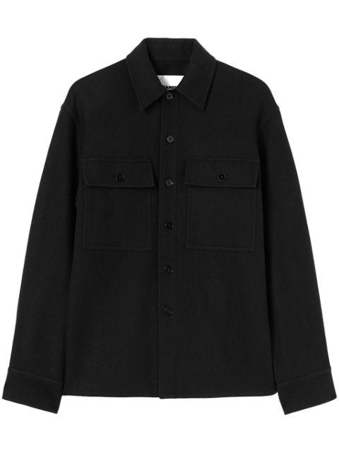 long-sleeve wool flannel overshirt by JIL SANDER