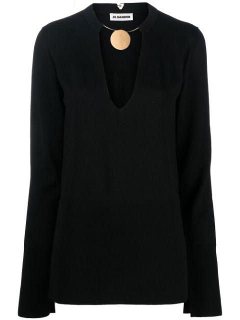 medallion-detail knit top by JIL SANDER