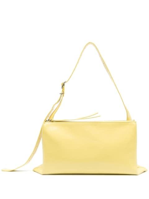 medium folded leather shoulder bag by JIL SANDER