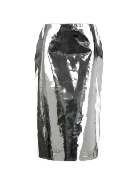 metallic leather skirt by JIL SANDER