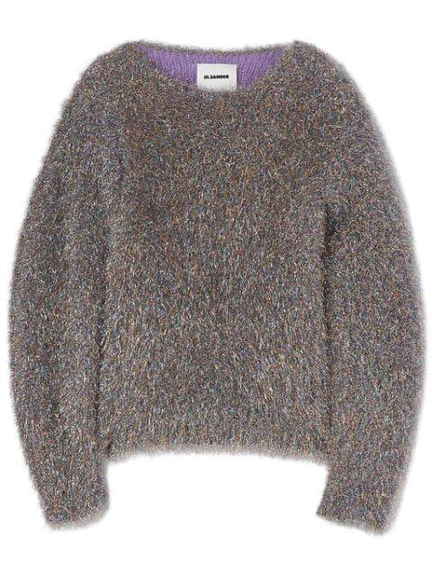 metallic mohair-blend jumper by JIL SANDER
