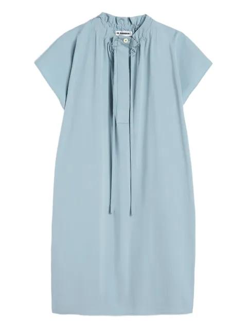midi collar drawstring poplin dress by JIL SANDER