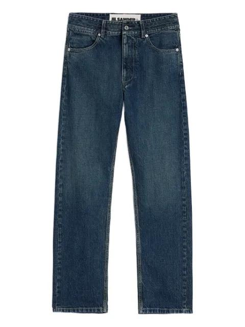 multi-stitched embossed logo trousers by JIL SANDER