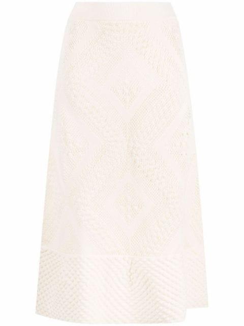 open-knit patterned midi skirt by JIL SANDER