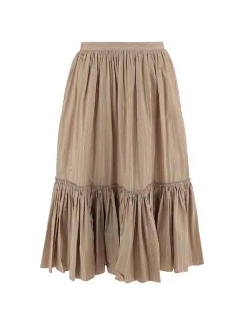 pinstripe tiered skirt by JIL SANDER