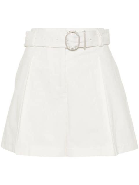 pleat-detail belted cotton shorts by JIL SANDER