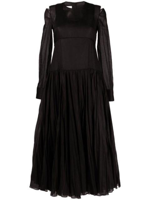 pleat-detail midi dress by JIL SANDER