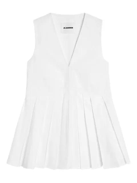 pleated cotton poplin top by JIL SANDER