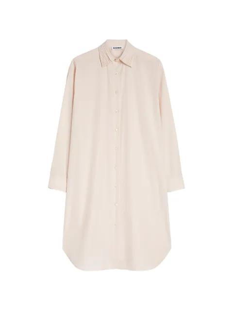 pleated lightweight midi shirt dress by JIL SANDER