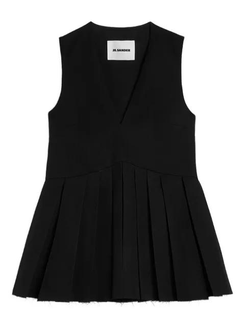 pleated wool gabardine top by JIL SANDER