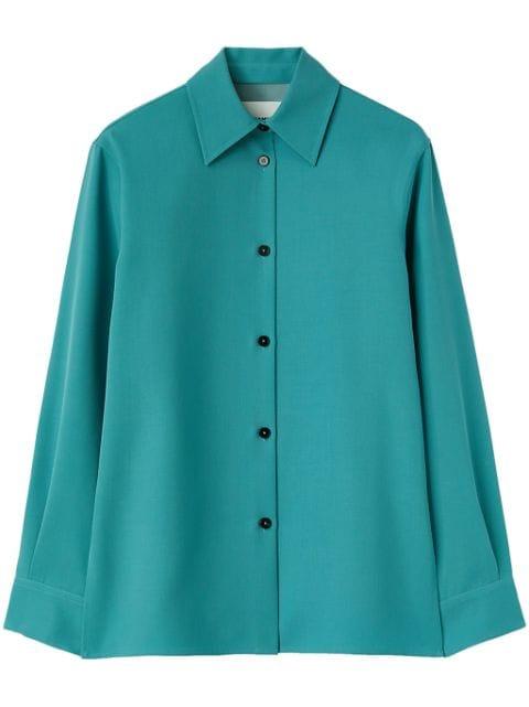 pointed-collar wool shirt by JIL SANDER