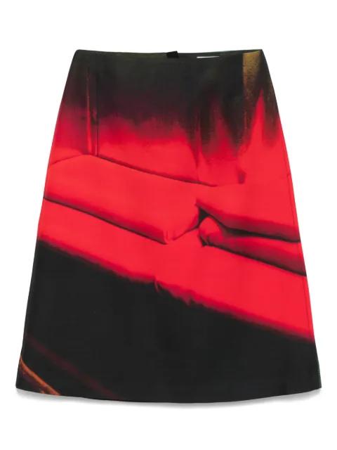 printed midi skirt by JIL SANDER