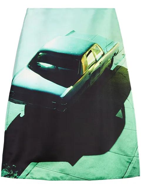 printed satin skirt by JIL SANDER