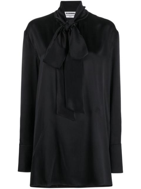 pussy bow silk-satin blouse by JIL SANDER