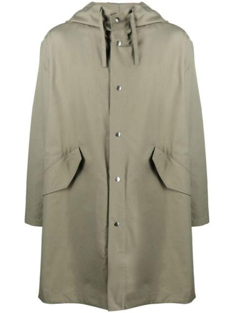 rear logo-print hoodied coat by JIL SANDER