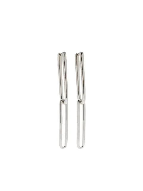 rectangle-link earrings by JIL SANDER