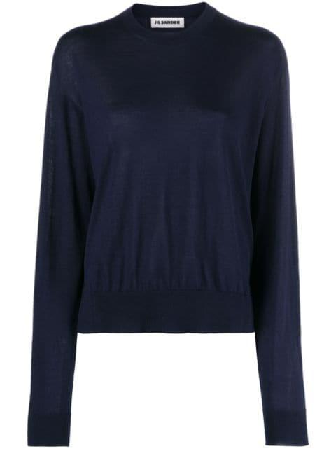 ribbed crew neck jumper by JIL SANDER