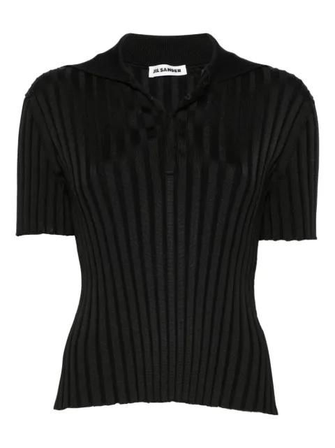 ribbed-knit polo top by JIL SANDER