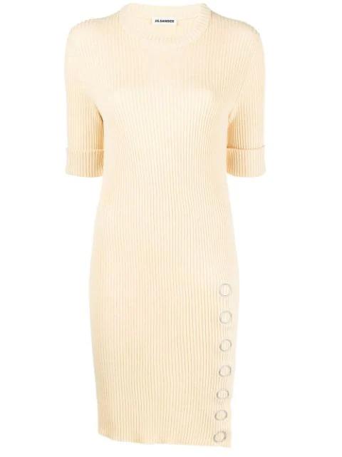 ribbed-knit short tunic dress by JIL SANDER