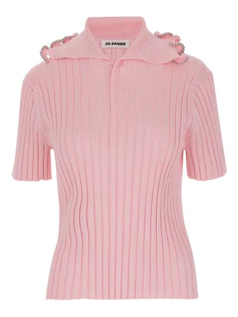 ribbed polo top by JIL SANDER