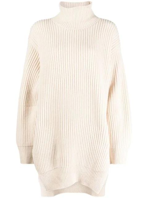 roll neck ribbed-knit jumper by JIL SANDER