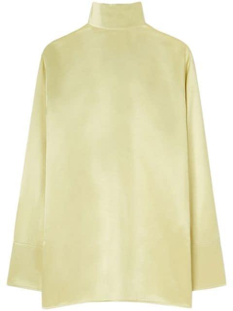 roll neck satin blouse by JIL SANDER