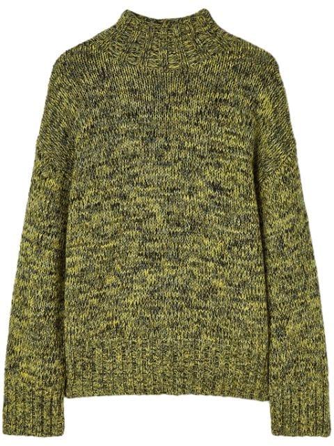 roll neck speckle wool jumper by JIL SANDER