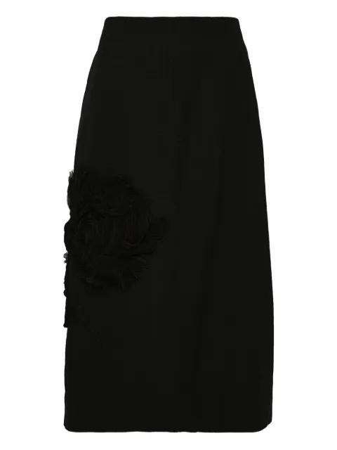 rose-applique midi skirt by JIL SANDER