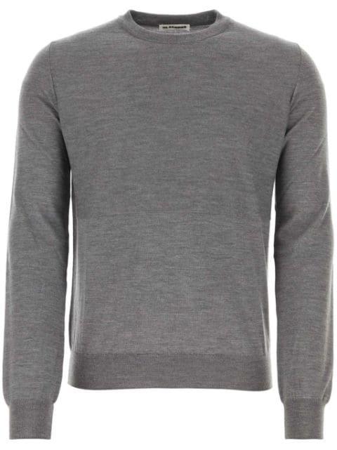round-neck virgin wool sweater by JIL SANDER