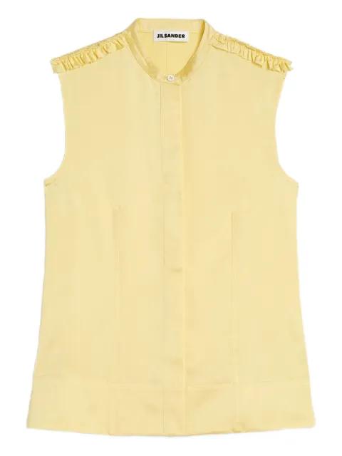 ruffled-detail stand-collar shirt by JIL SANDER