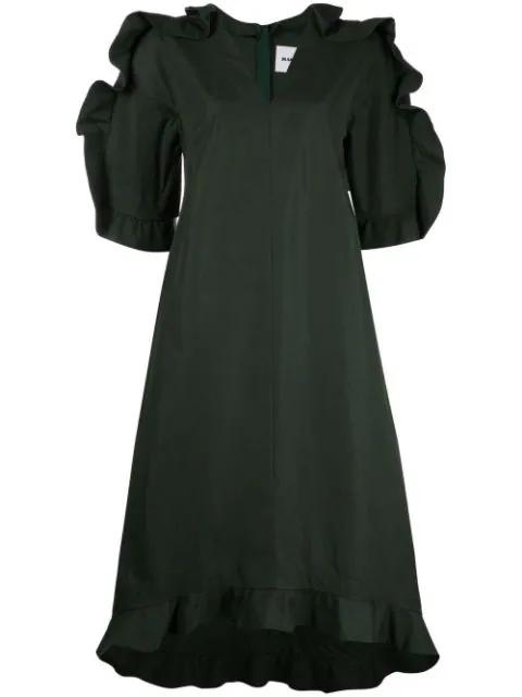 ruffled oversized midi dress by JIL SANDER