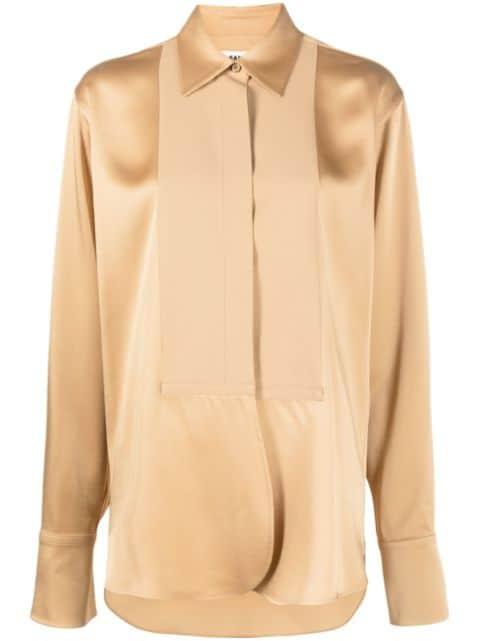 satin-finish panelled shirt by JIL SANDER
