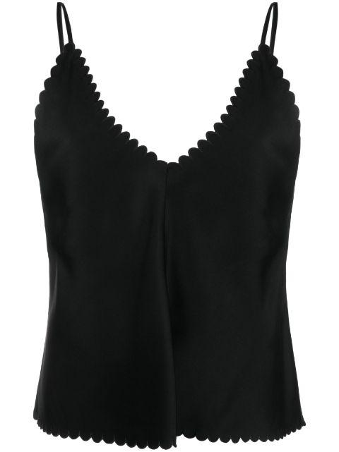 scalloped satin tank top by JIL SANDER