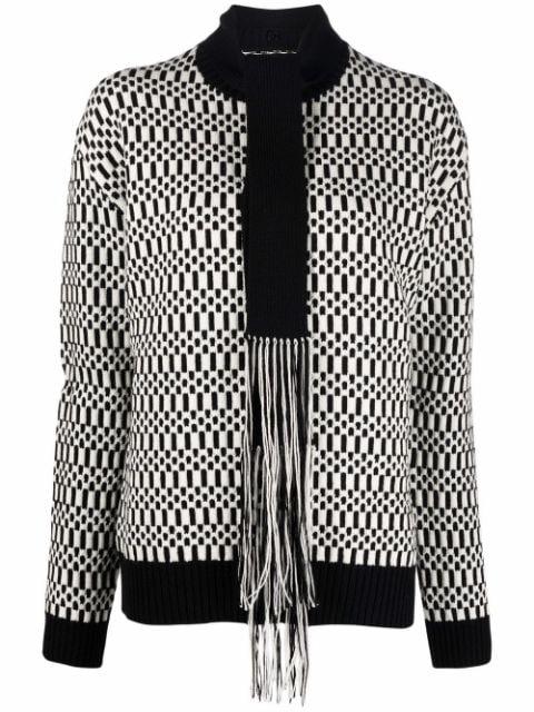 scarf-detail patterned jumper by JIL SANDER