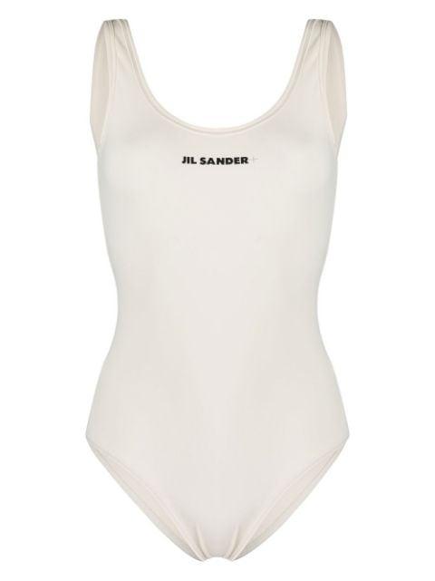 scoop-back logo-print one-piece by JIL SANDER
