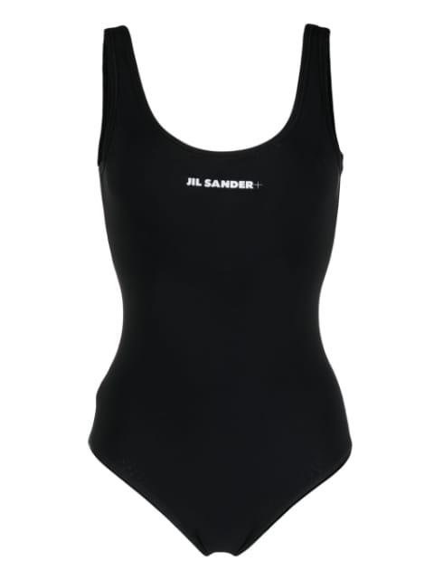 scoop-back logo-print swimsuit by JIL SANDER