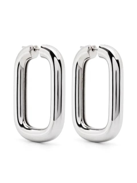 sculted hoop earrings by JIL SANDER