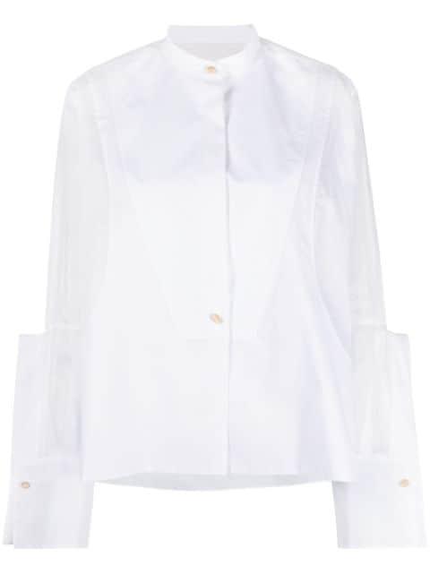 semi-sheer panelled cotton shirt by JIL SANDER